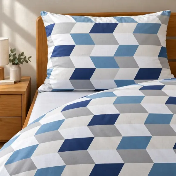 Povlečení bavlna Geometrie modrá