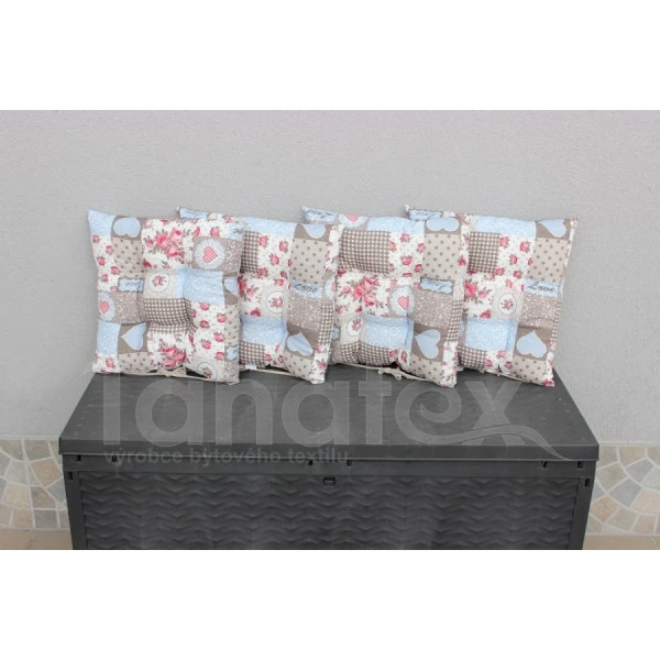 Sedák de luxe Modrý patchwork