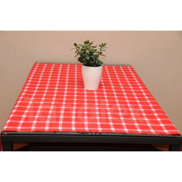 Ubrus kulatý - kostka červená, průměr 160 cm