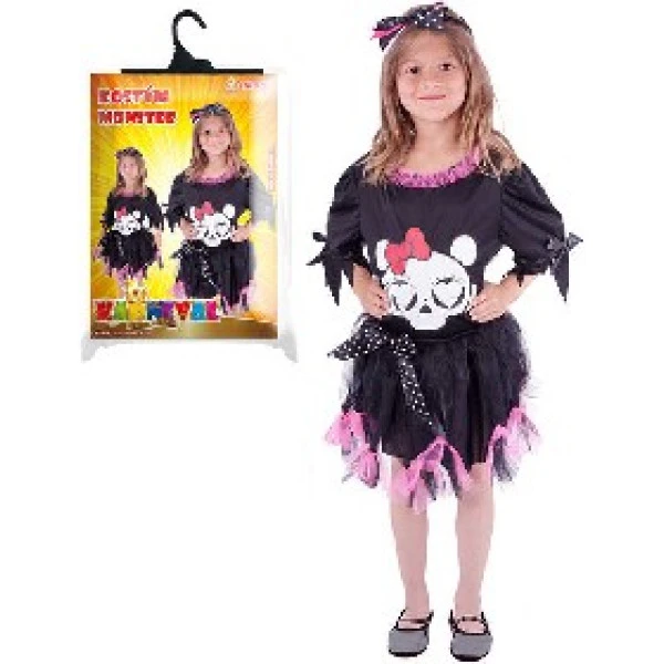 KARNEVAL Šaty + čelenka slečna Monster vel.XS (104-110 cm) 3-4 r