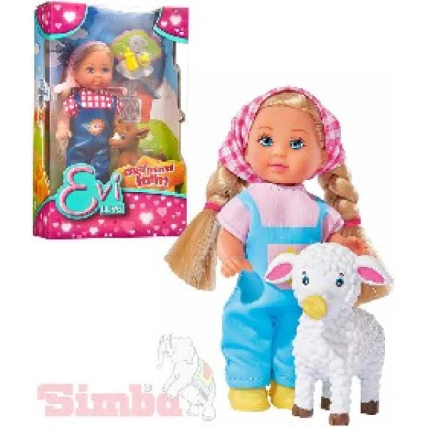 SIMBA Panenka Evička Evi Love 12cm set farmářka se zvířátkem 2 d