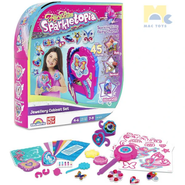 MAC TOYS Kouzelná šperkovnice dětská set se samolepkami a doplňk