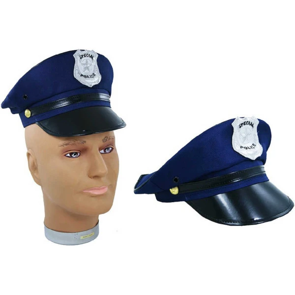 KARNEVAL Čepice policie modrá s odznakem pro dospělé KARNEVALOVÝ