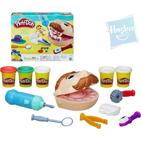 HASBRO PLAY-DOH Modelína Zubař set s vrtačkou na baterie a doplň
