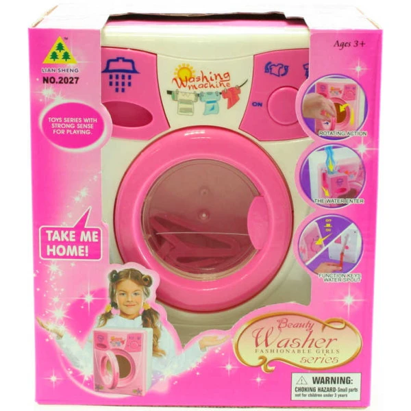 Pračka dětská na vodu otočný buben set se 2 ramínky na baterie