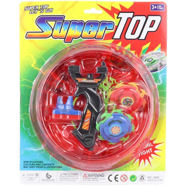 Hra Vystřelovací káča Super Top Beyblade set 2ks s arénou na bat