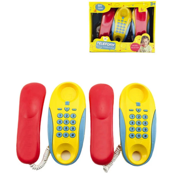 Telefony dětské pokojové set 2ks na baterie Zvuk plast Telefony dětské pokojové set 2ks na baterie Zvuk plast