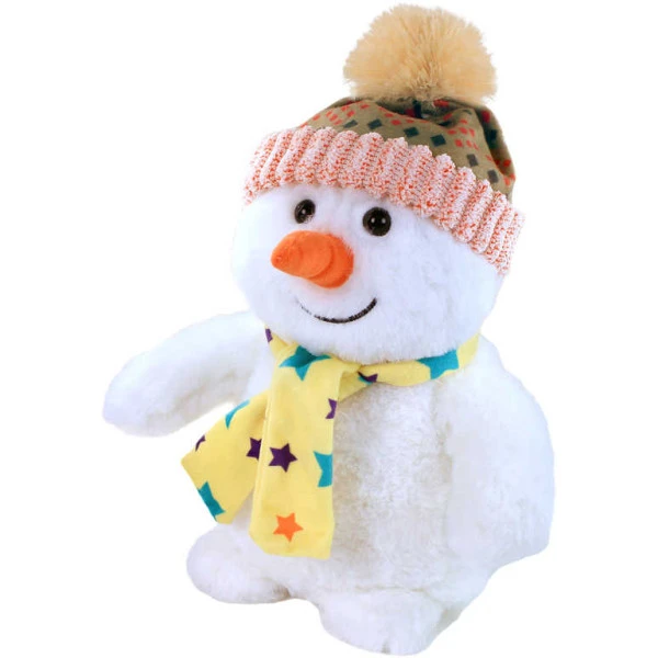 PLYŠ Sněhulák veselý 26cm s čepicí a šálou *PLYŠOVÉ HRAČKY*