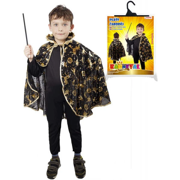 KARNEVAL Plášť čarodějnický černý motiv halloween (3-10 let) KOS