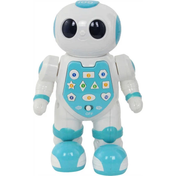 Robot výukový AJ 21cm mluví tančí chodí na baterie LED Světlo Zv