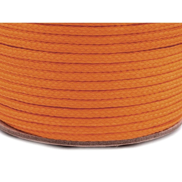 Oděvní šňůra PES O4 mm - oranžová
