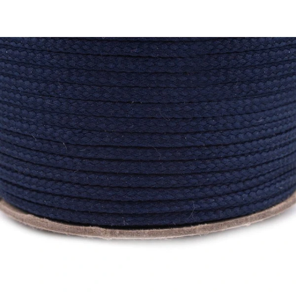 Oděvní šňůra PES O4 mm - švestkově modrá