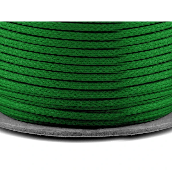 Oděvní šňůra PES O4 mm - trávově zelená