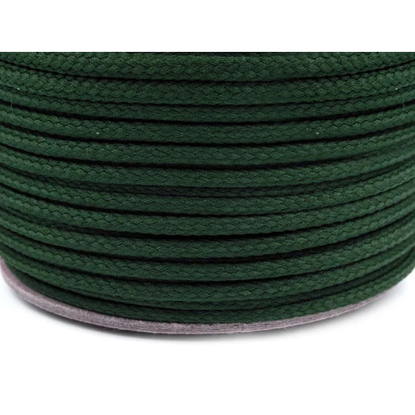 Oděvní šňůra PES O4 mm - tmavě zelená lesní