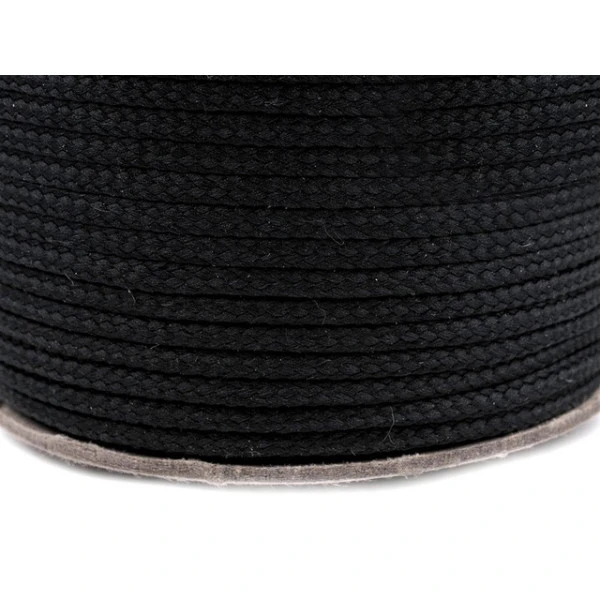 Oděvní šňůra PES O4 mm - černá
