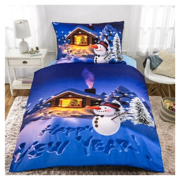 3D povlečení z mikrovlákna 140x200, 70x90 - Vánoční chaloupka