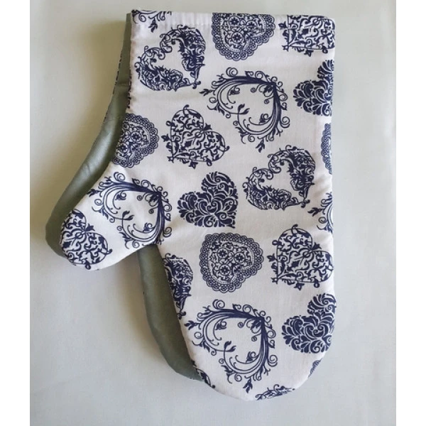 Kuchyňské chňapky s teflonem Srdce tradiční motiv