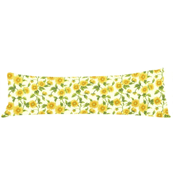 Povlak na dlouhý polštář 50x150cm - Slunečnice na bílé