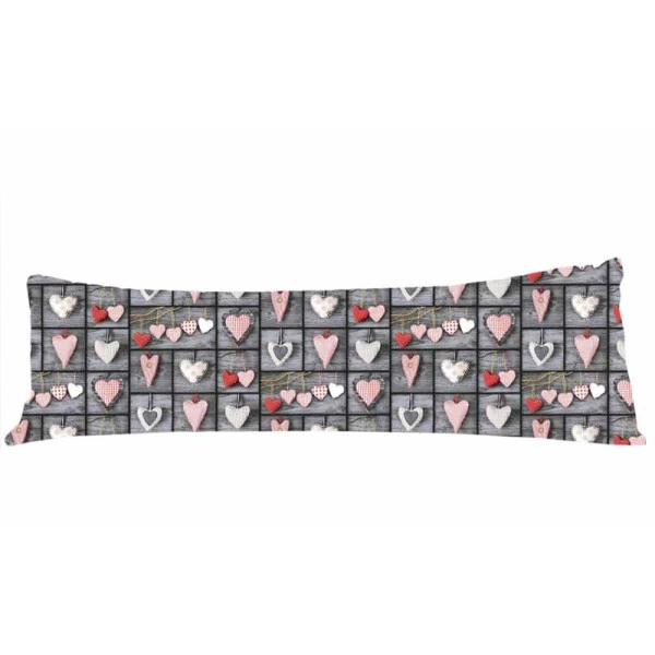 Povlak na dlouhý polštář 50x150cm - Retro styl srdce