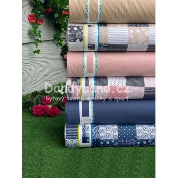 Bavlněná látka metráž šíře 240 cm - Patchwork tmavě modrý