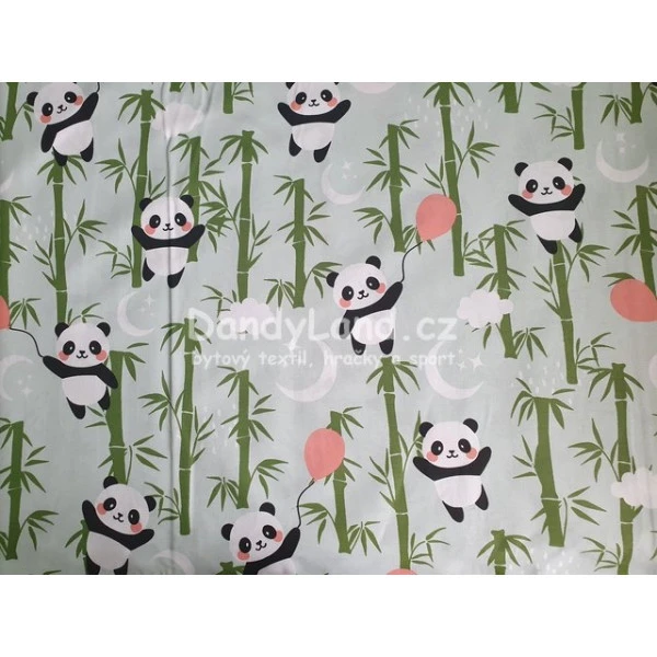 Povlak na dětský polštářek Panda s balónkem 25x25cm