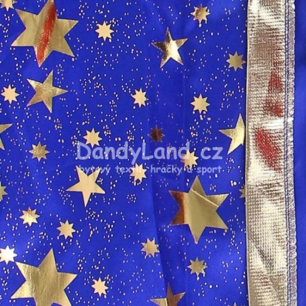 Modrá sada MATY kostým čaroděj plášť, hůlka a klobouk pavučina