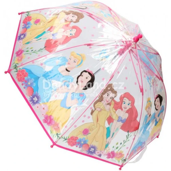 Deštník dětský Disney Princezny manuální 64x72cm transparentní