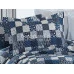 Bavlněné povlečení Patchwork tmavě modrý kombinace
