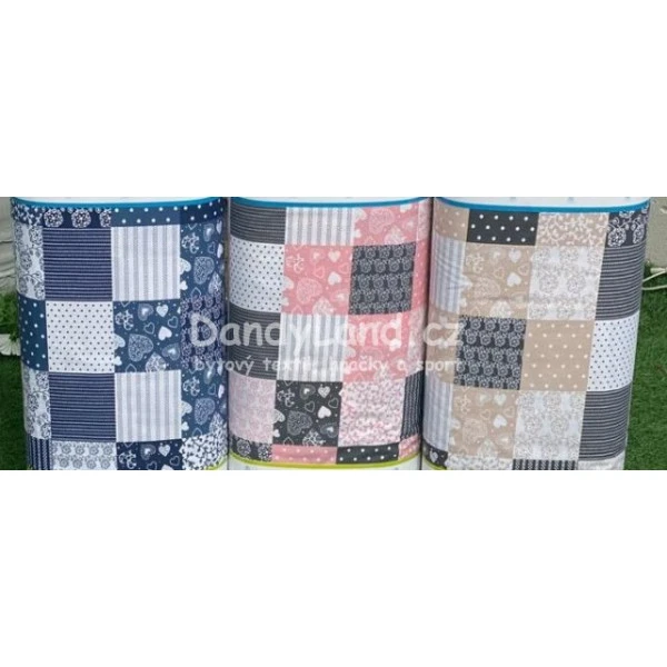 Povlak na dlouhý polštář 55x180cm - Patchwork v kombinaci s UNI
