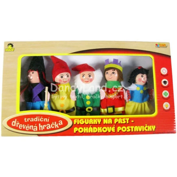 DŘEVO Figurka dřevěná na prst Sněhurka 10 cm *DŘEVĚNÉ HRAČKY*