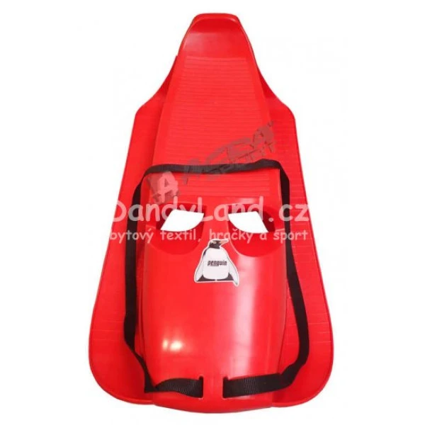ACRA Sáňky dětské sáně ALFA Penguin červené plast