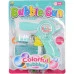 Pistole bublifukovací 15cm set s náplní 2 barvy plast na kartě