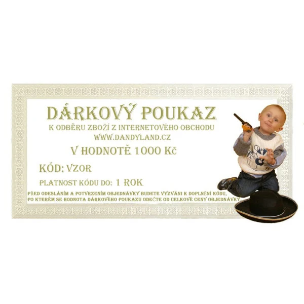 Dárkový poukaz v hodnotě 1000,- Kč
