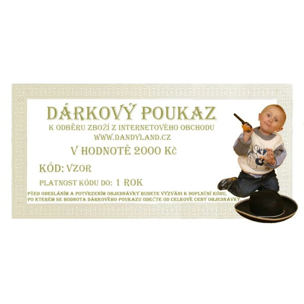 Dárkový poukaz v hodnotě 2000,- Kč