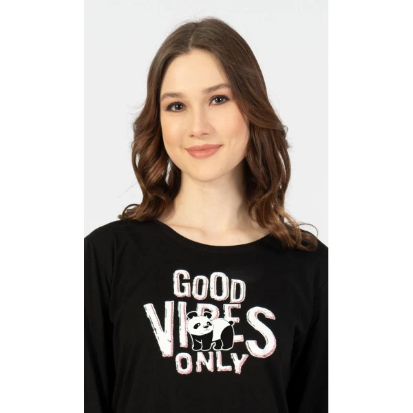 Dámská noční košile s dlouhým rukávem Good vibes